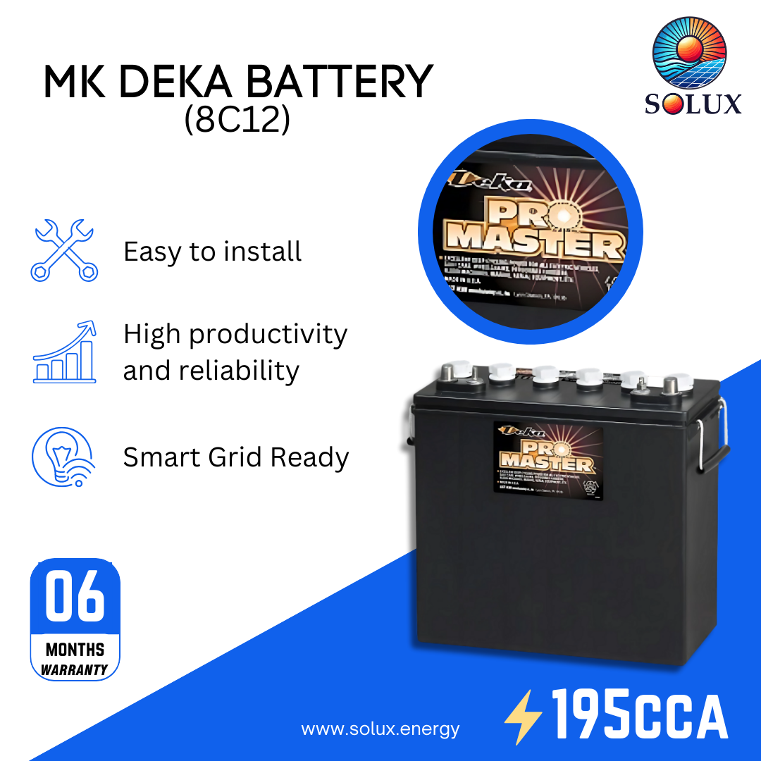 This is an image of MK Deka 8C12 12 Volt Lead Acid Batteries
